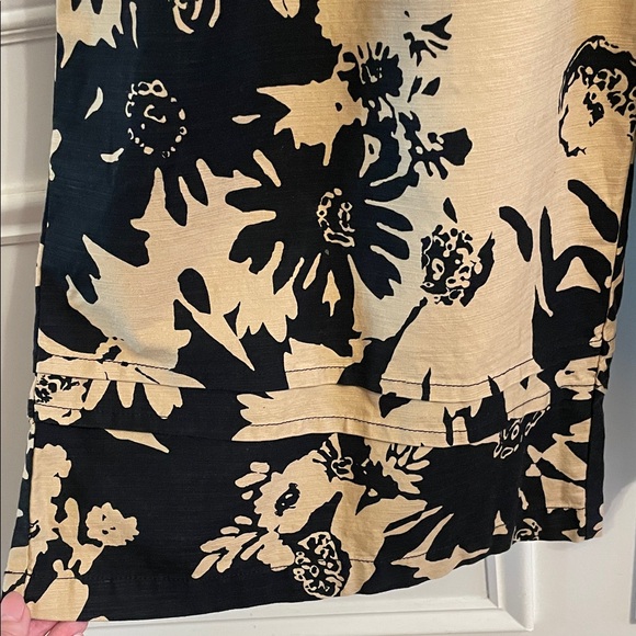 Anthropologie Floral Jumpsuit Black Tan Wide Leg Romper Size M - Picture 11 of 12